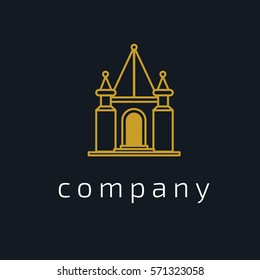 Logo design building vector template flat simple tower sign. Logo design Castle vector template