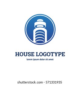 Logo design building vector template flat simple skyscraper, business center, hotel. Logo design building vector template
