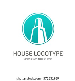 Logo design building vector template flat simple skyscraper, business center, hotel. Logo design building vector template