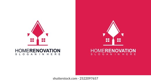 design de logotipo trabalho de construção, gesso, vetor de design de logotipo, símbolo, modelo, ideia, inspiração.