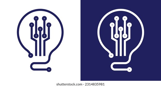 Logo Design Glühbirne Technologie Symbol Vektorgrafik minimalistische Illustration