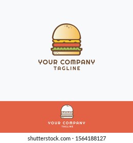 Logo design with burger elements. Can be used for food companies and others.