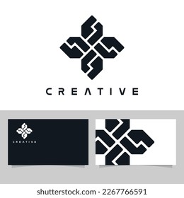logo design with business card template. Vector graphic design elements editable for company and entrepreneur.