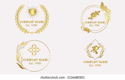 Logo Design for For Business Purpose with rose, eagle and flower circle frame