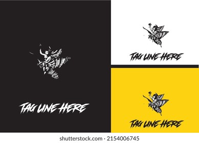 diseño de logotipo del vector de mariposa blanco y negro