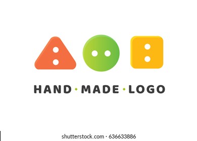 Logo design button vector template. Illustration design of logotype woman hobby flat symbol. Colorful buttons web icon