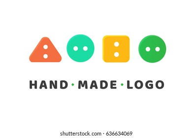 Logo design button vector template. Illustration design of logotype woman hobby flat symbol. Colorful buttons web icon