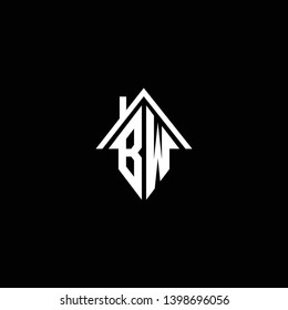 Logo design of BW WB in vector for construction, home, real estate, building, property. Minimal awesome trendy professional logo design template on black background.