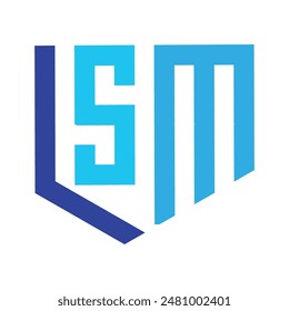 logo design by Shutterstock, blending the initials LSM into a sleek shield shape. Perfect for agencies seeking a professional, strong, and reliable brand identity.