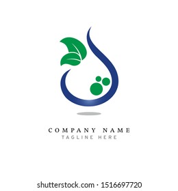 logo design by taking inspiration from leaves and drops of water so as to form a logo that is pleasing to the eye and a harmonious blend of shapes, suitable for a logo in the health, beauty - vector