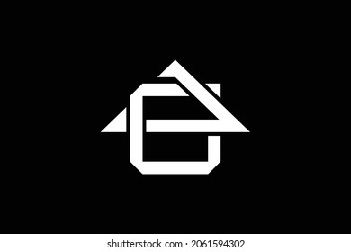 Logo design of C G in vector for construction, home, real estate, building, property. creative elegant Monogram. Premium Business home logo icon. White color on black background