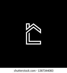 Logo design of C L CL LC in vector for construction, home, real estate, building, property. Minimal awesome trendy professional logo design template on black background.