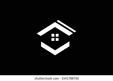Logo design of C O CO OC in vector for construction, home, real estate, building, property. Minimal awesome trendy professional logo design template on black background.