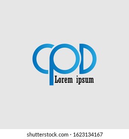 Logo design. C P D letter template. Logotype. Easy to edit and resize