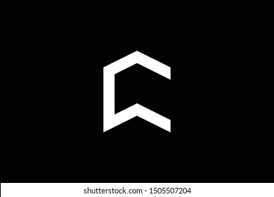 Logo design of C in vector for construction, home, real estate, building, property. Minimal awesome trendy professional logo design template on black background.