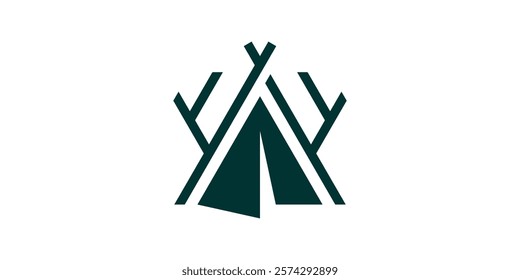 logo design camp and tree,adventure,forest,symbol,icon,idea,creative.