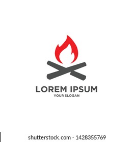 logo design with a campfire icon
