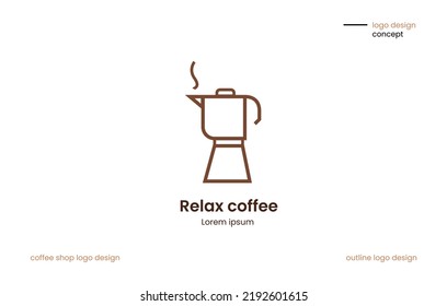 logo design or it can also be used for coffee shop ilustration designs. logo design with moka pot as symbol