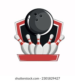 The logo design can incorporate an image of a bowling ball as the primary element and a bowling pin