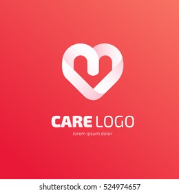 Logo design care vector template