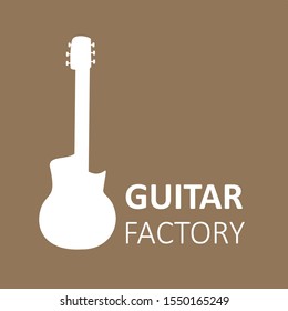 logo design of cartoon guitar vector illustration