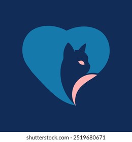 logo design cat lover vector