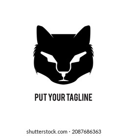Ilustración de vectores de gatos de diseño de logotipo