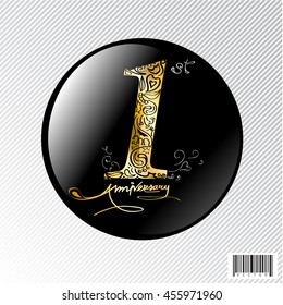 logo design of celebration 1 years anniversary. vector file