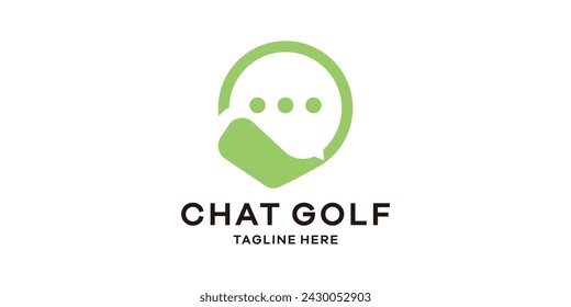 logo design chat with golf, logo design template, symbol, idea, creative