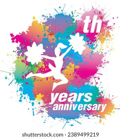 Logo design for cheerleader years anniversary. Vector illustration.