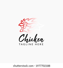 Logo Design Chicken Fire Illustratition Eps8