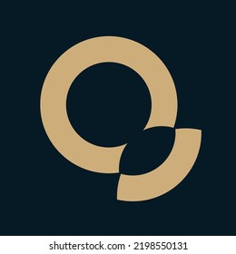 Diseño de logotipo con el concepto de círculo y con el color dorado como logotipo. 