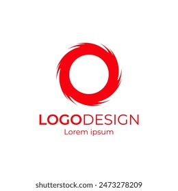 Logo design with circle concept and red color