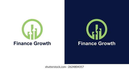 Círculo del diseño del logotipo Finanzas y flecha, símbolo del diseño, icono, idea, creativo.