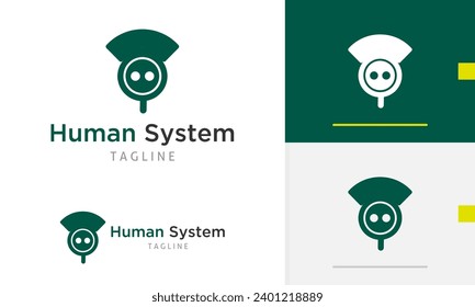 Logo design circle green device system modern futuristic robot tech spy mask for technology company icon symbol sign futuristic vector design template modern simple flat emblem business web favicon