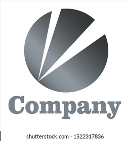 logo design with a circle icon, white background