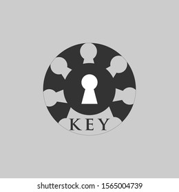 logo design circle  key, vector