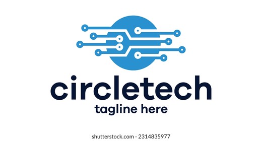 logo design circle tech modern icon vector illustration