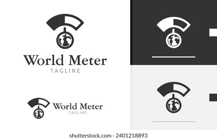 Logo design circle world earth shape with arrow pointing a half loading bar for technology company icon symbol sign futuristic vector design template modern simple flat emblem business web favicon