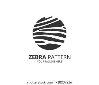 logo design is a circular zebra skin pattern