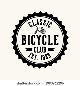 logo design classic bicycle club est 1985 with bicycle silhouette flat illustration