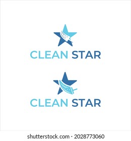 logo design clean star, cleaning, maintenance, leader, award, symbol vector.