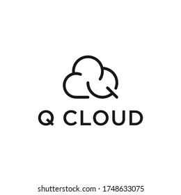 logo design cloud combination with the letter Q