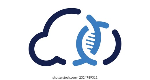 logo design cloud and DNA icon vector inspiration