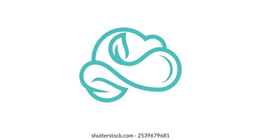 logo design cloud leaf, internet, eco, data, logo design creative, symbol, icon, idea, vector.