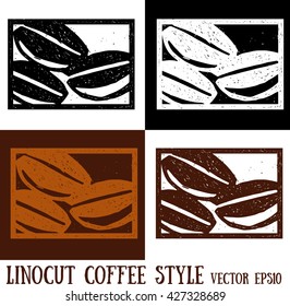 Logo design coffee beans 