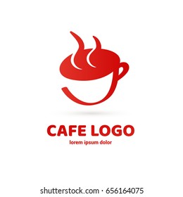 Logo design coffee vector template. Illustration design of logotype business restaurant and cafe symbol. Cup with drink pictogram.