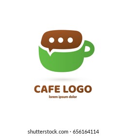 Logo design coffee vector template. Illustration design of logotype business restaurant and cafe symbol. Cup with drink pictogram.
