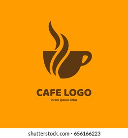 Logo design coffee vector template. Illustration design of logotype business restaurant and cafe symbol. Cup with drink pictogram.