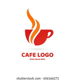 Logo design coffee vector template. Illustration design of logotype business restaurant and cafe symbol. Cup with drink pictogram.